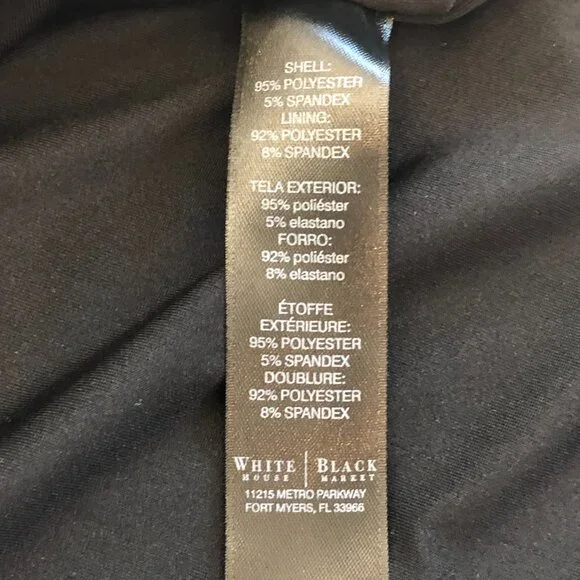 White House Black Market Key Hole Sleeveless Women's Blouse Tank Top Blue Black - Picture 10 of 11